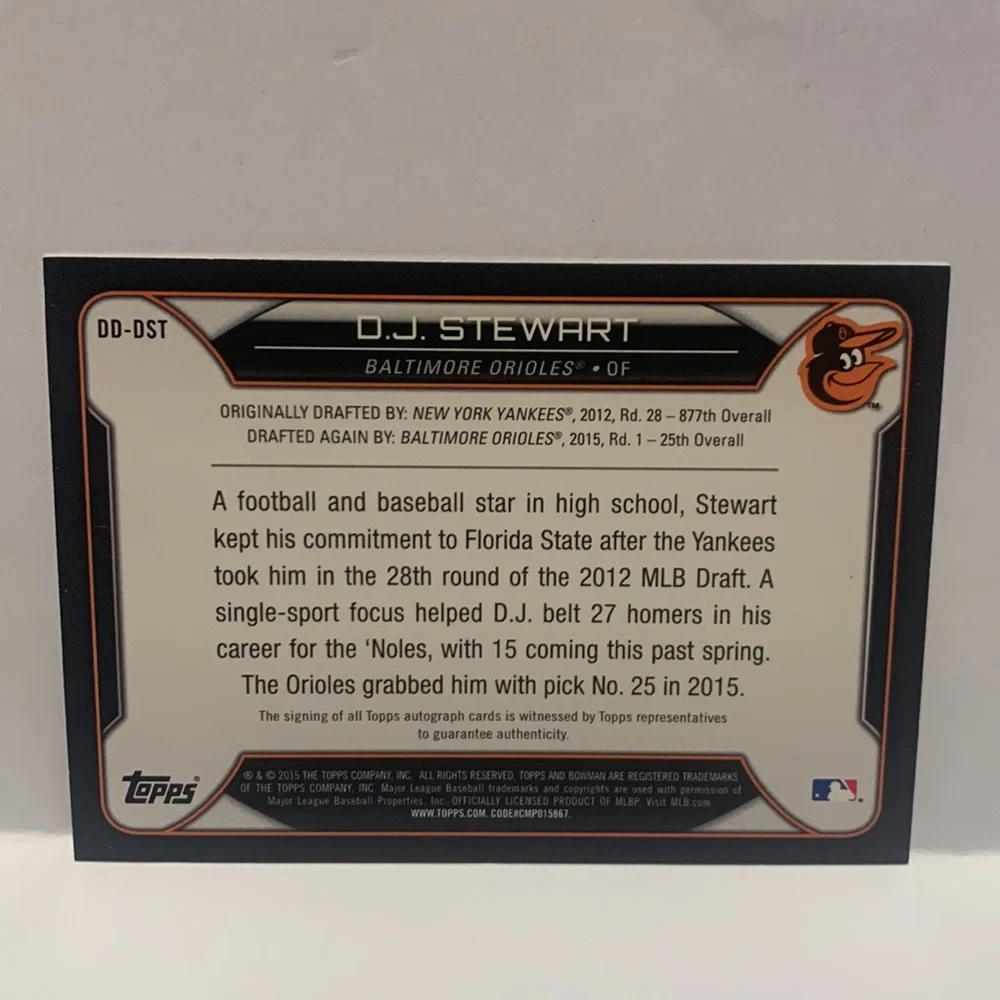 DJ Stewart Bowman 2015 Draft Dividends Autograph #DD-DST (MISC9)